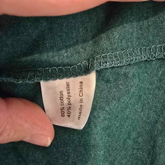 Lane Bryant Polka Dot Long Sleeve T-Shirt - Green with Gold Dots - Picture 4 of 6